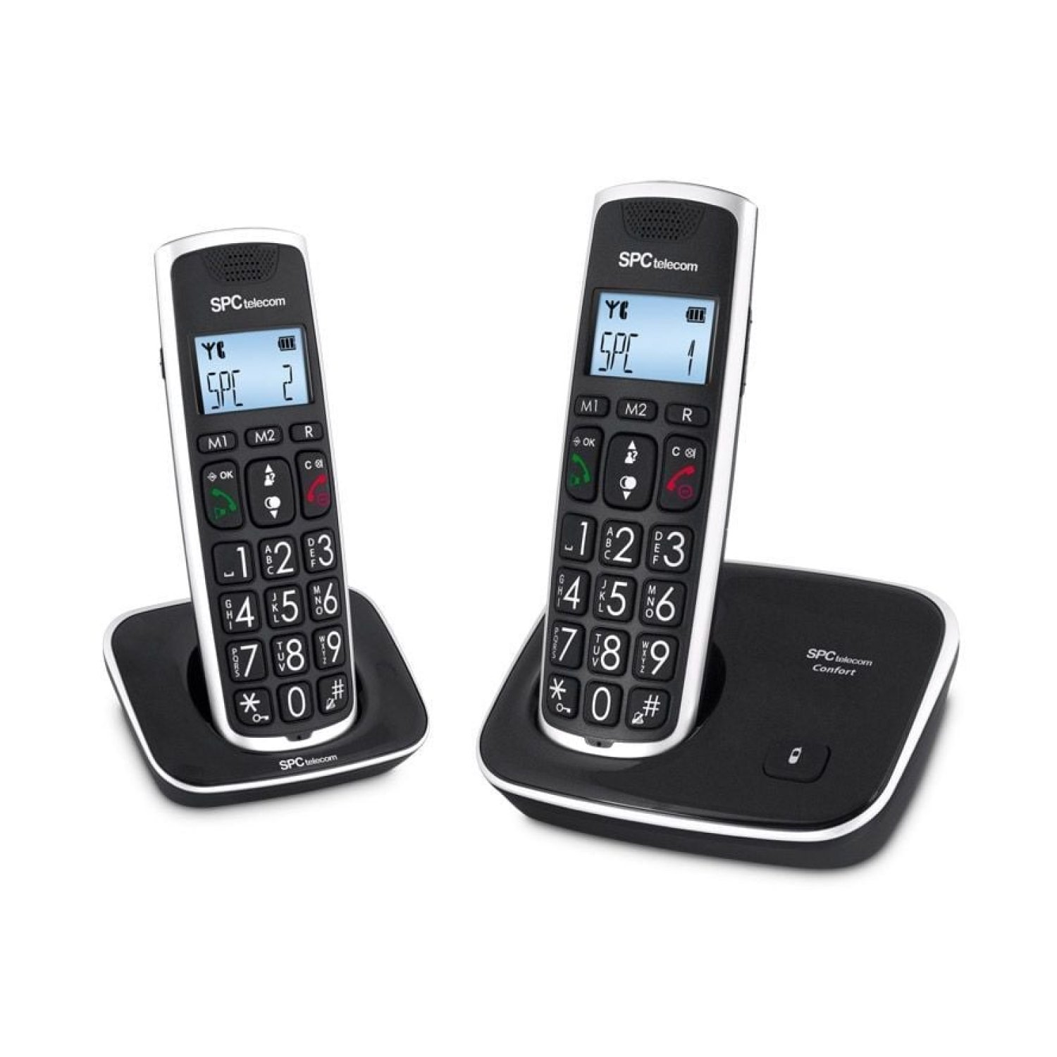 SPC Comfort Kaiser 7609N · Teléfono Inalámbrico · Pack Dúo · Negro