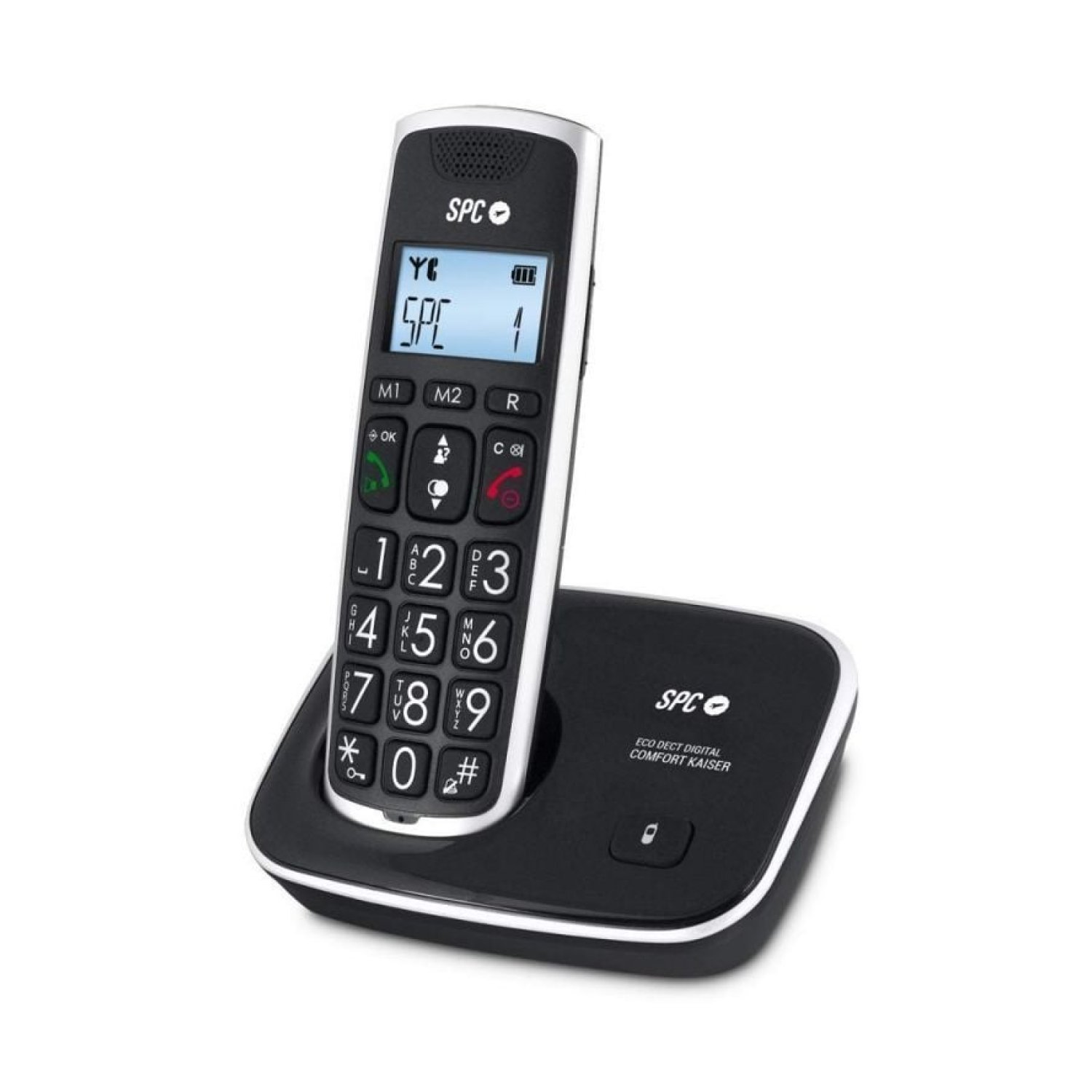 SPC Comfort Kaiser 7609N · Teléfono Inalámbrico · Pack Dúo · Negro
