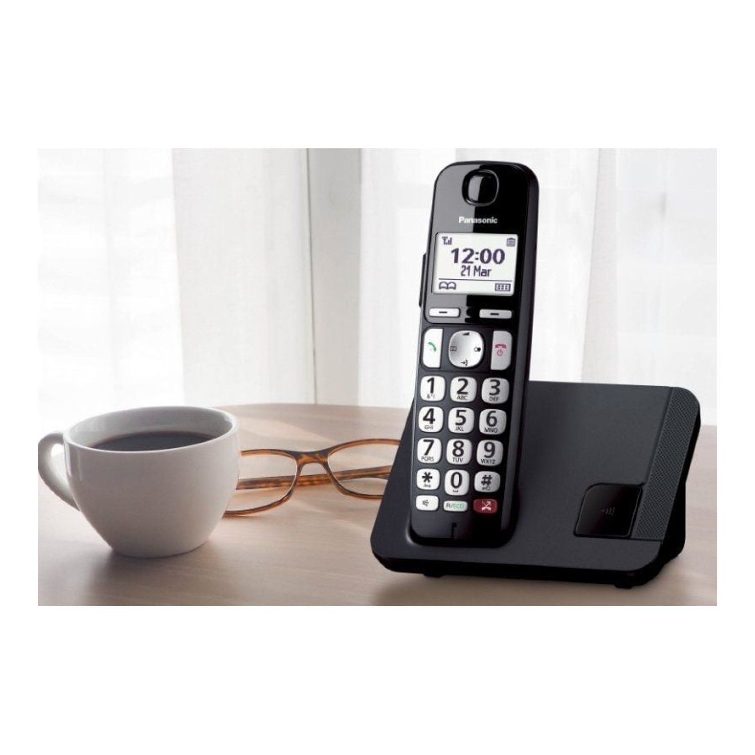 Panasonic KX-TGE250SPB · Teléfono Inalámbrico · Negro