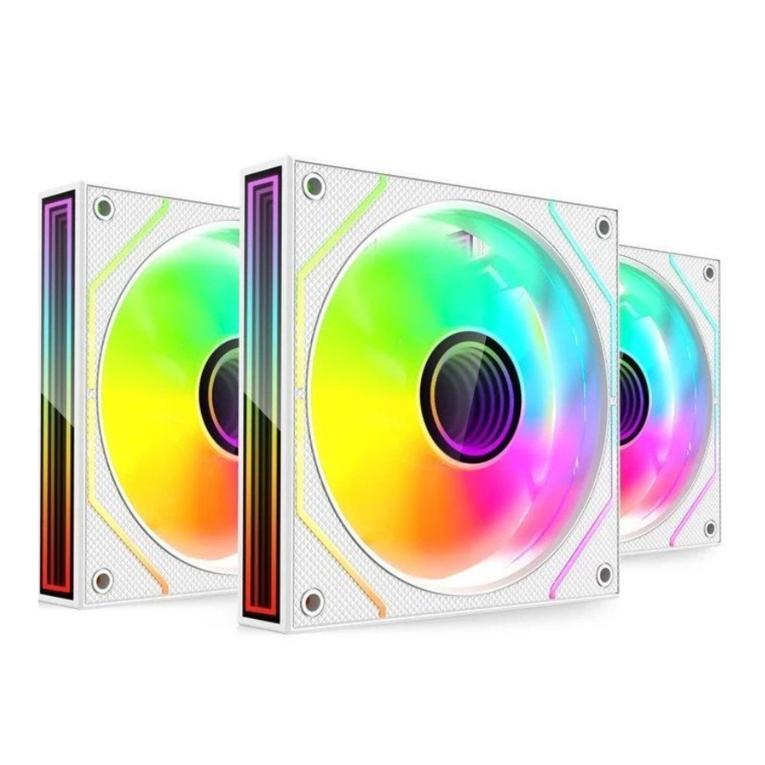 Mars Gaming MF-3DPROKIT · Pack 3 Ventiladores 12cm · ARGB · Control Remoto · Blanco