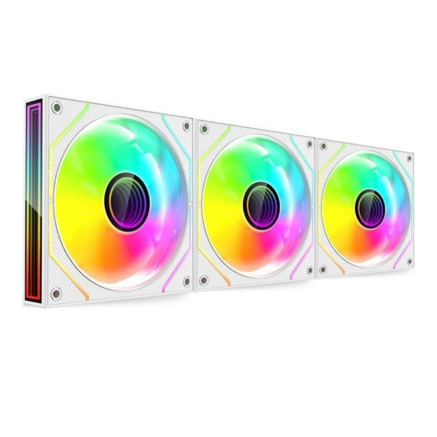 Mars Gaming MF-3DPROKIT · Pack 3 Ventiladores 12cm · ARGB · Control Remoto · Blanco