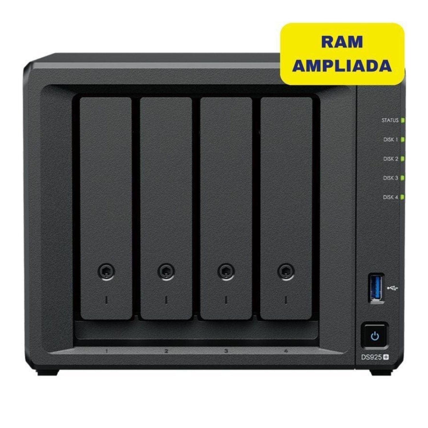 Synology DiskStation DS925+ · 4 Bahías · 8GB DDR4 · NAS Torre
