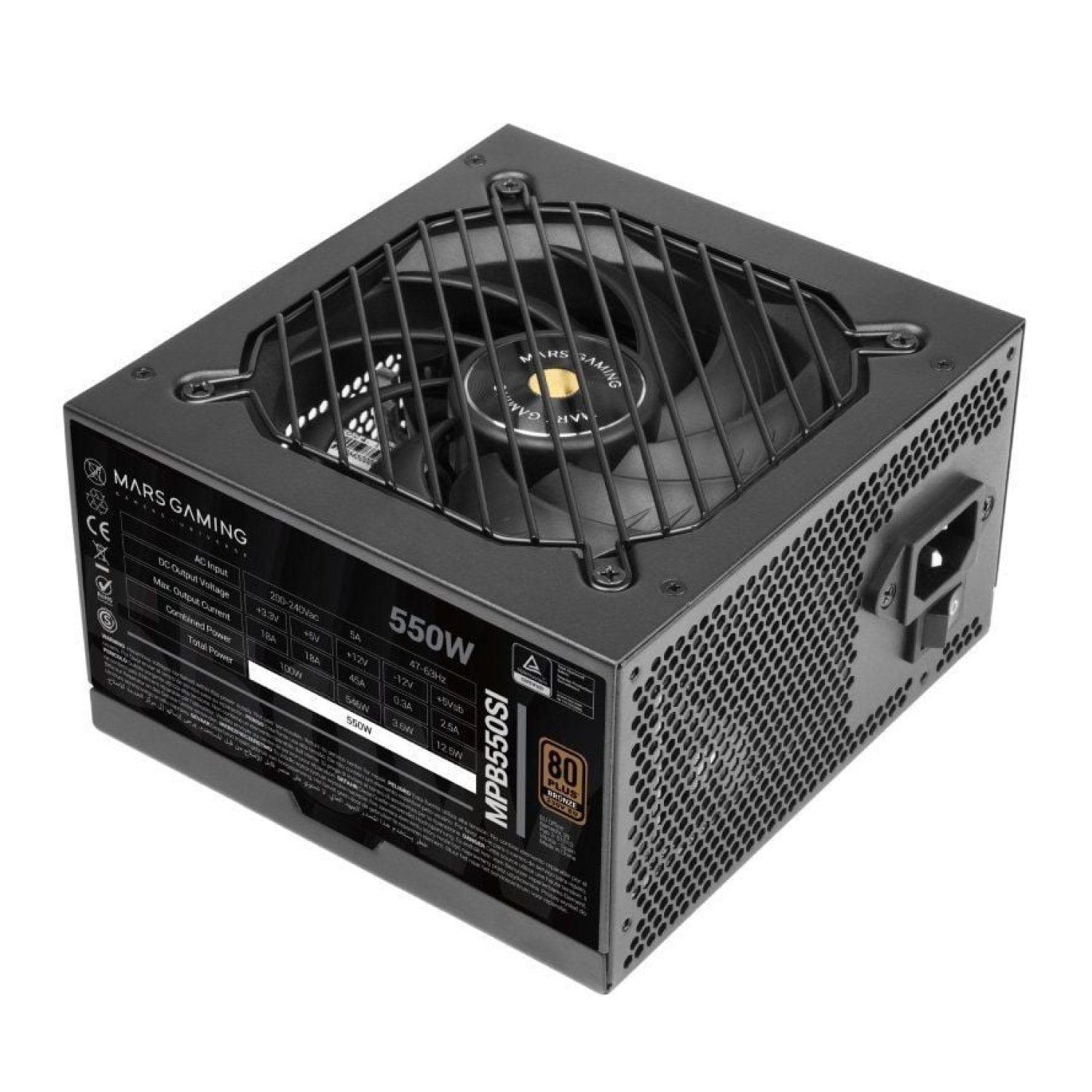 Mars Gaming MPB550SI · 550W · 80 Plus Bronze · Ventilador 12cm