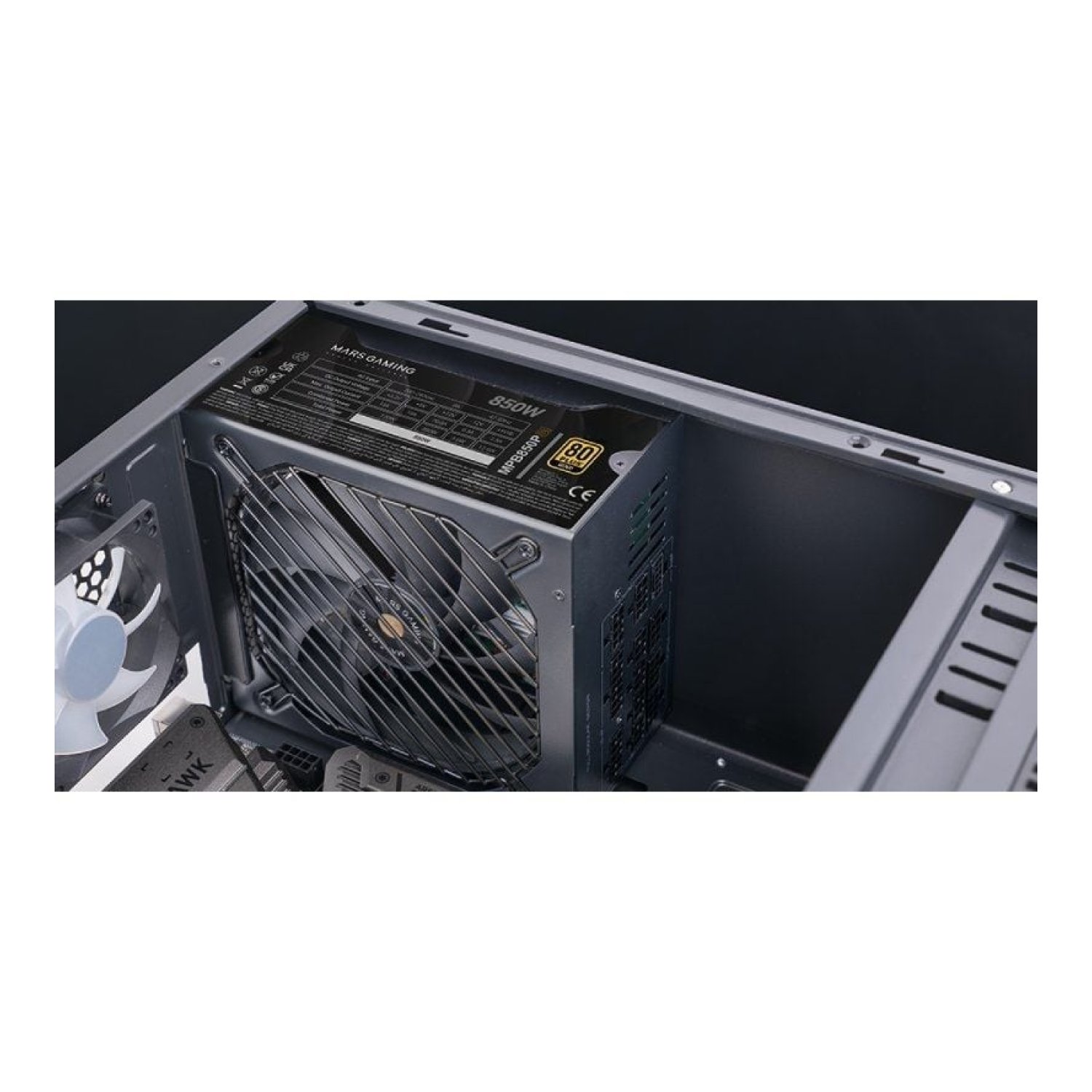 Fuente de Alimentación Mars Gaming MPB850PSI/ 850W/ Ventilador 14cm/ ATX 3.1/ PCIe 5.1/ 80 Plus Gold