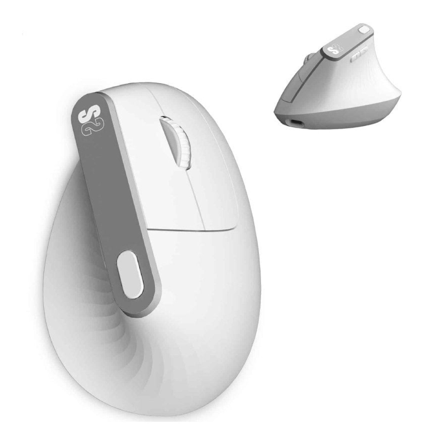 Subblim Nature Vertical Ergo · Ratón Inalámbrico · 4000 DPI · Batería Recargable · Blanco