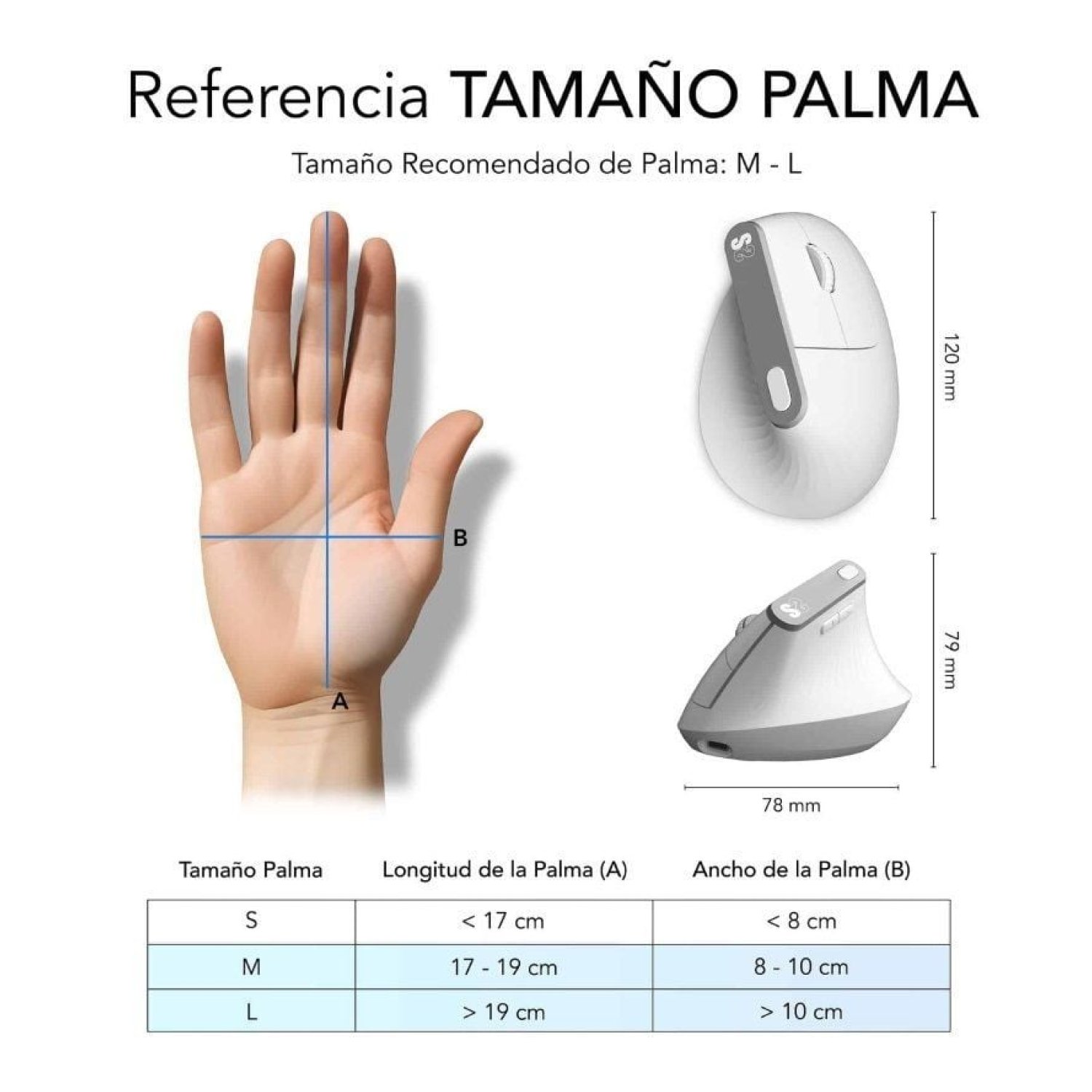 Subblim Nature Vertical Ergo · Ratón Inalámbrico · 4000 DPI · Batería Recargable · Blanco