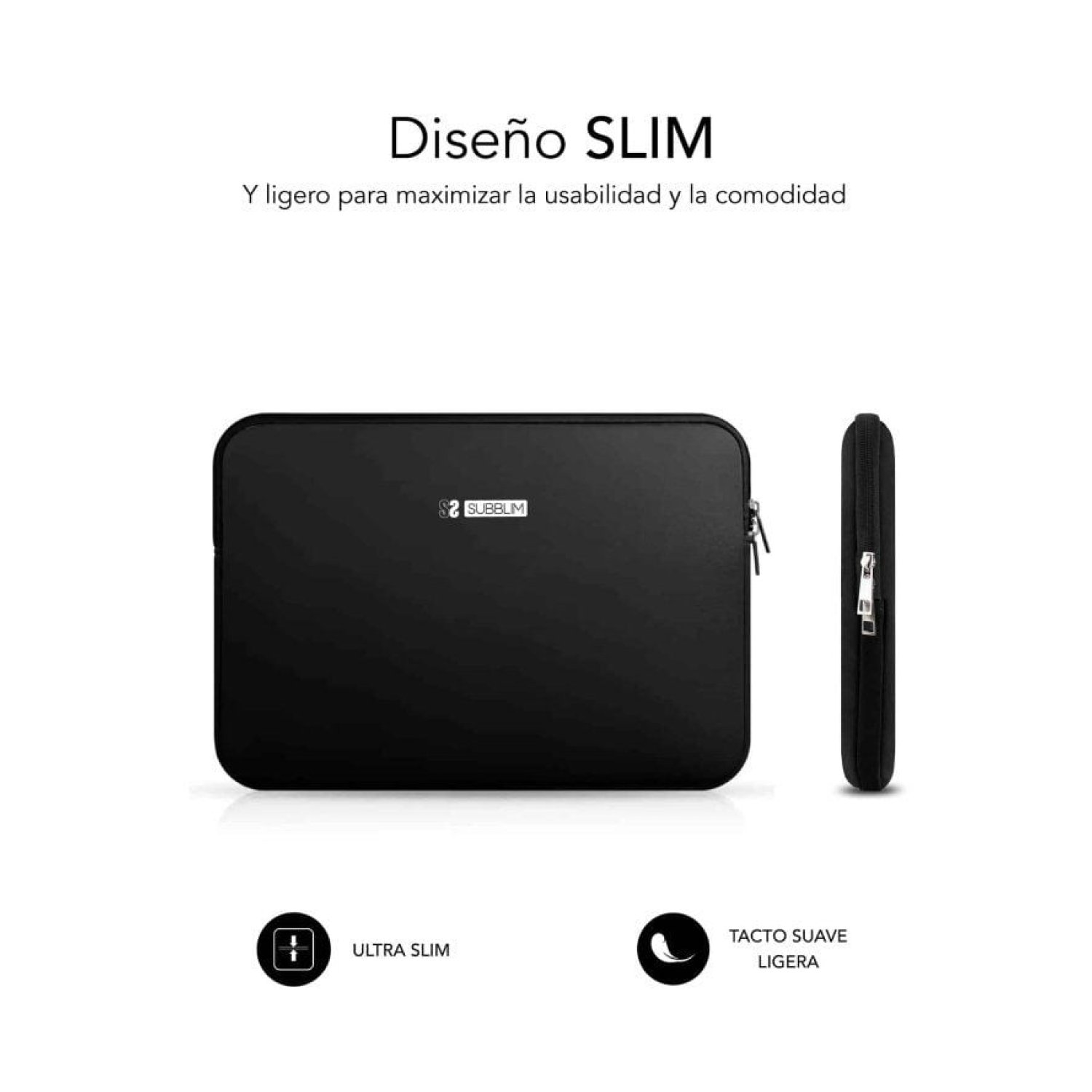 Subblim Business Laptop Sleeve · Funda Neopreno · hasta 15,6" · Negra