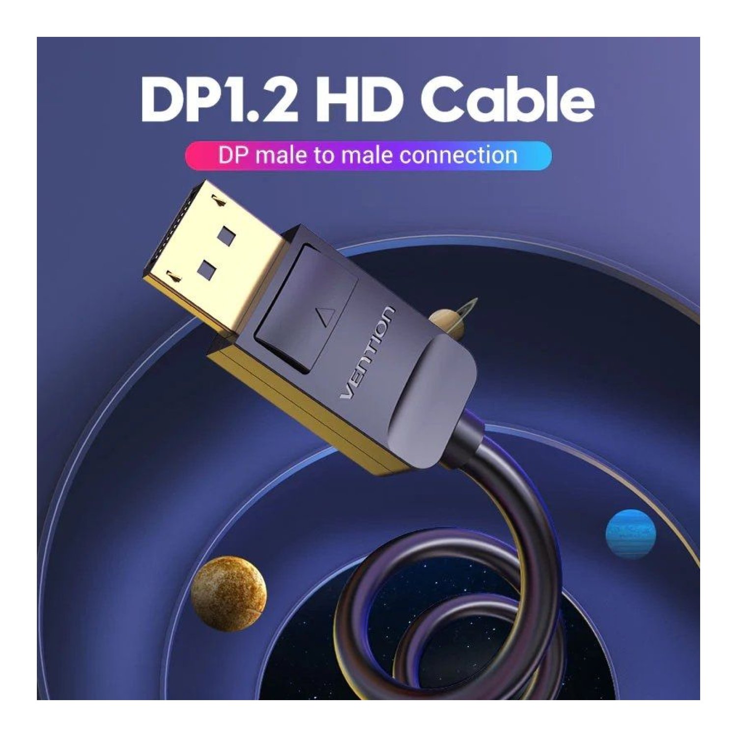 Vention Cable DisplayPort 1.2 · 4K · 5m · Macho a Macho · Negro