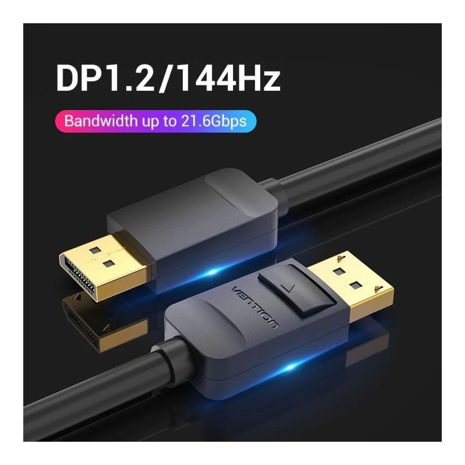 Vention Cable DisplayPort 1.2 · 4K · 5m · Macho a Macho · Negro