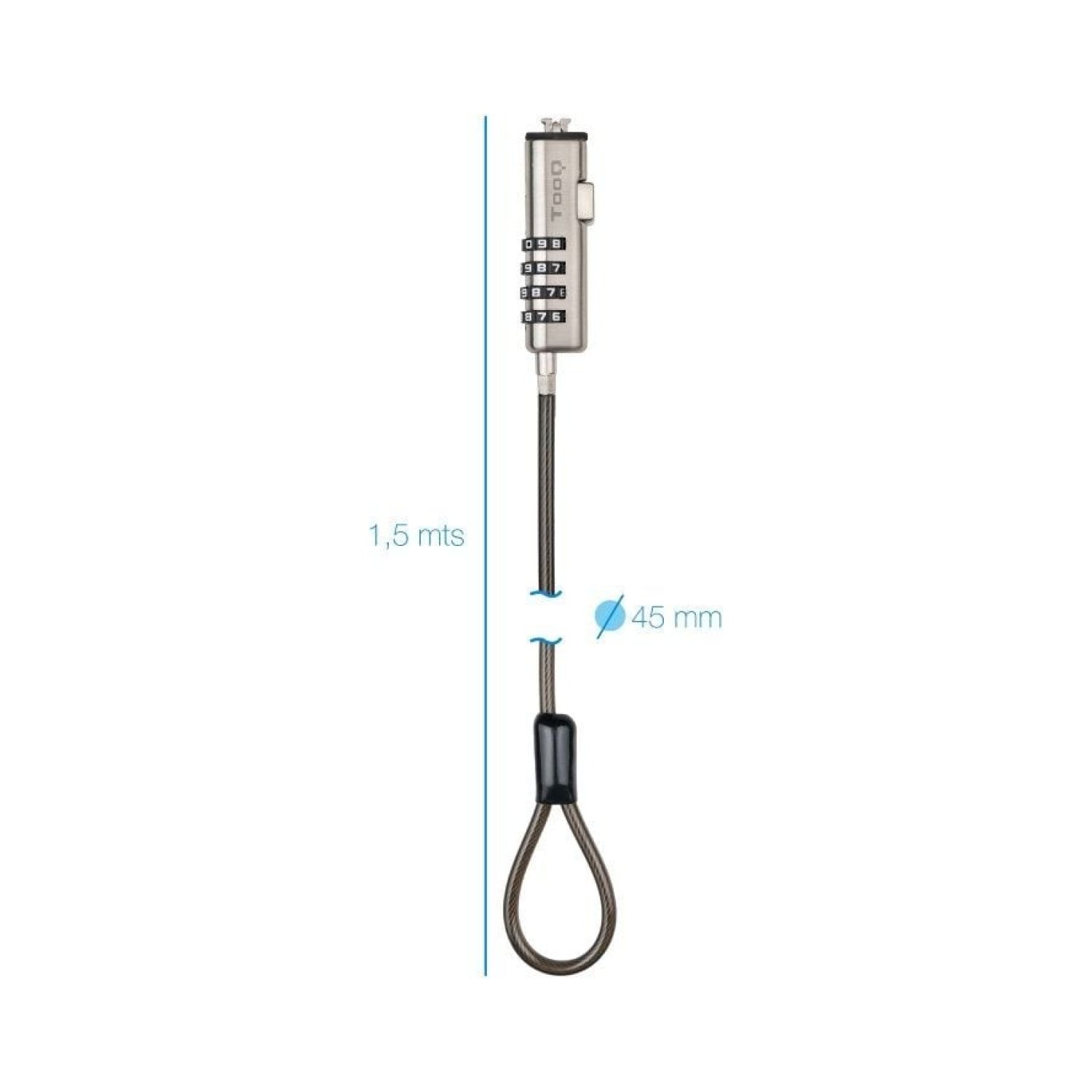 TooQ Cable Seguridad NANO Portátiles · 1,5m
