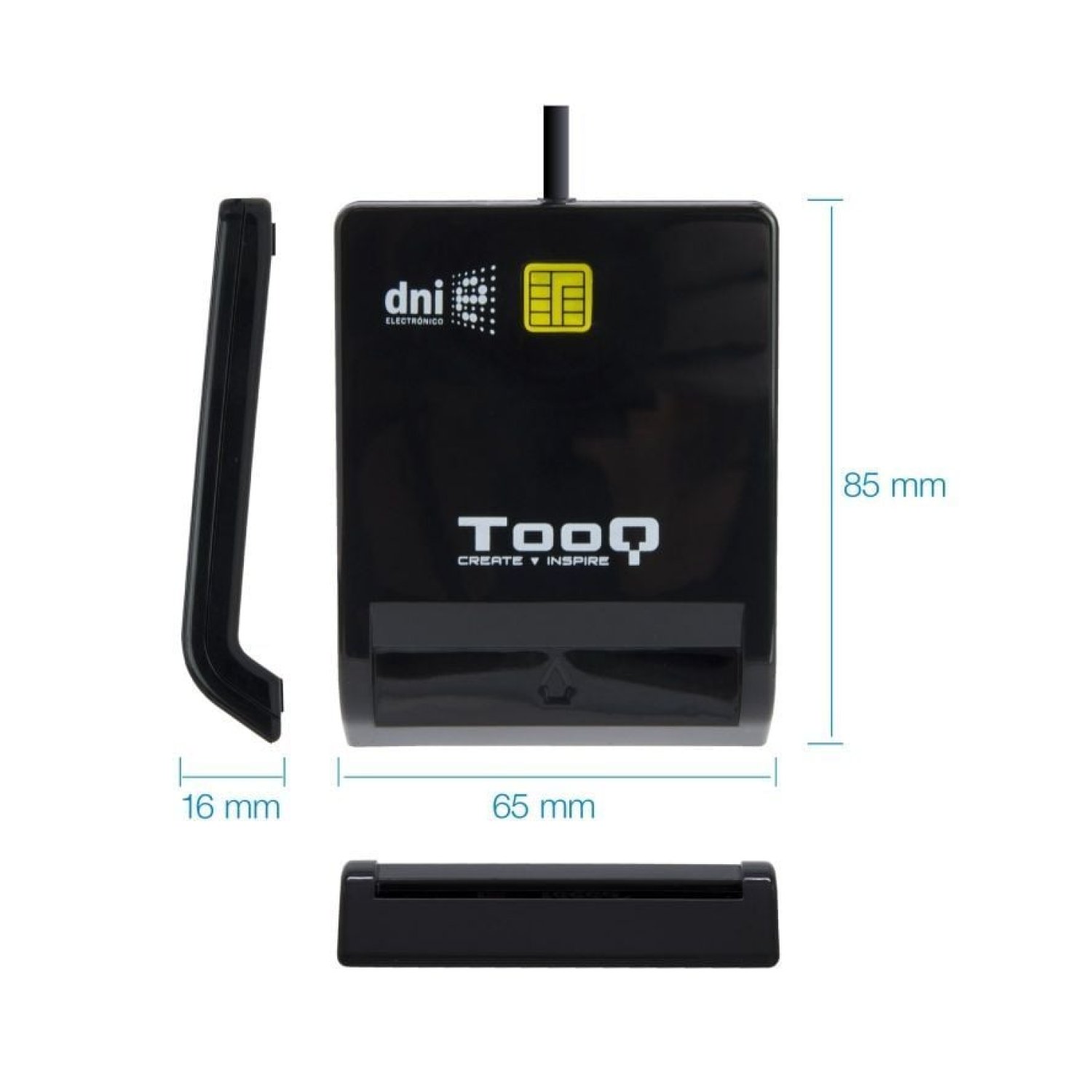 Lector DNI TooQ TQR-210B · USB 2.0 · Negro