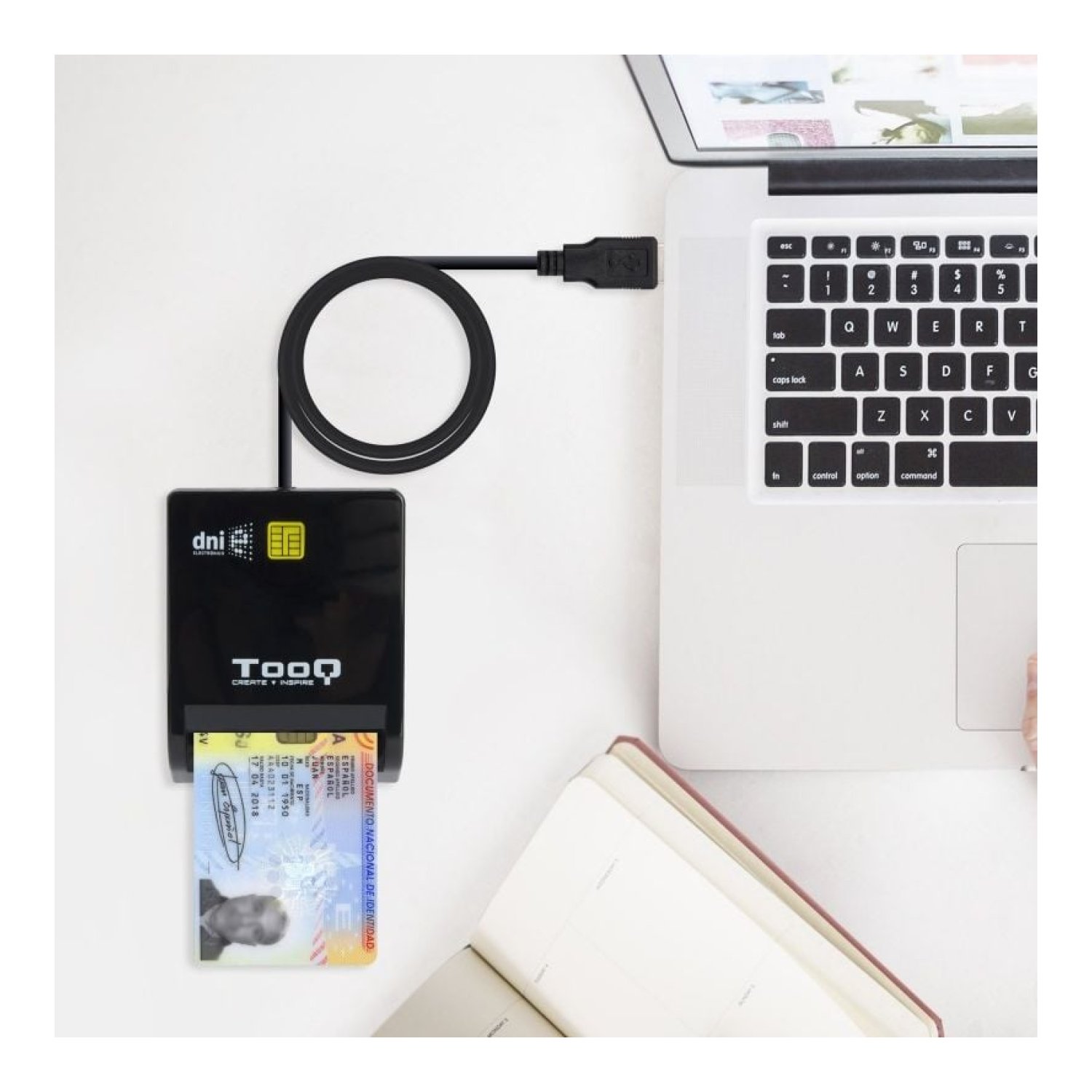 Lector DNI TooQ TQR-210B · USB 2.0 · Negro