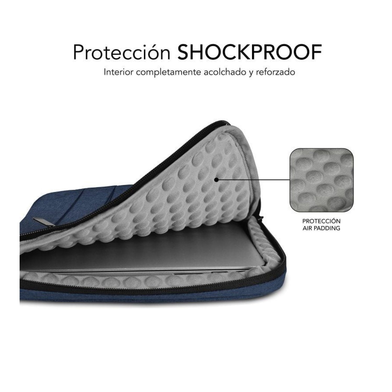 Subblim Air Padding 360 Sleeve · Funda Portátil 14" · Protección 360° · Azul