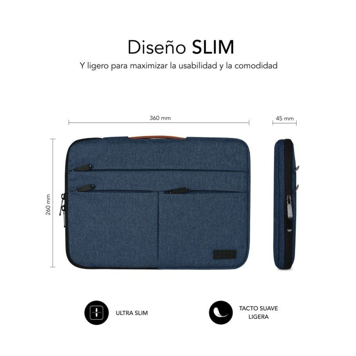 Subblim Air Padding 360 Sleeve · Funda Portátil 14" · Protección 360° · Azul