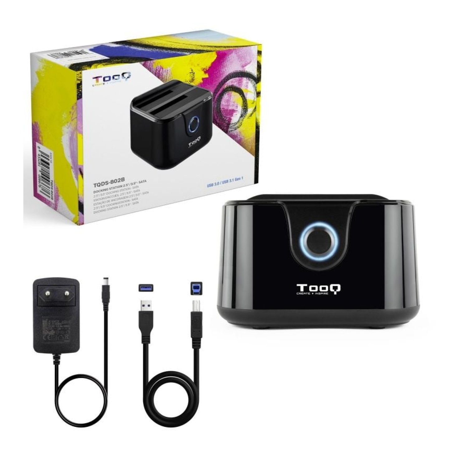 TooQ TQDS-802B · Docking Station · 2 Bahías · USB 3.0