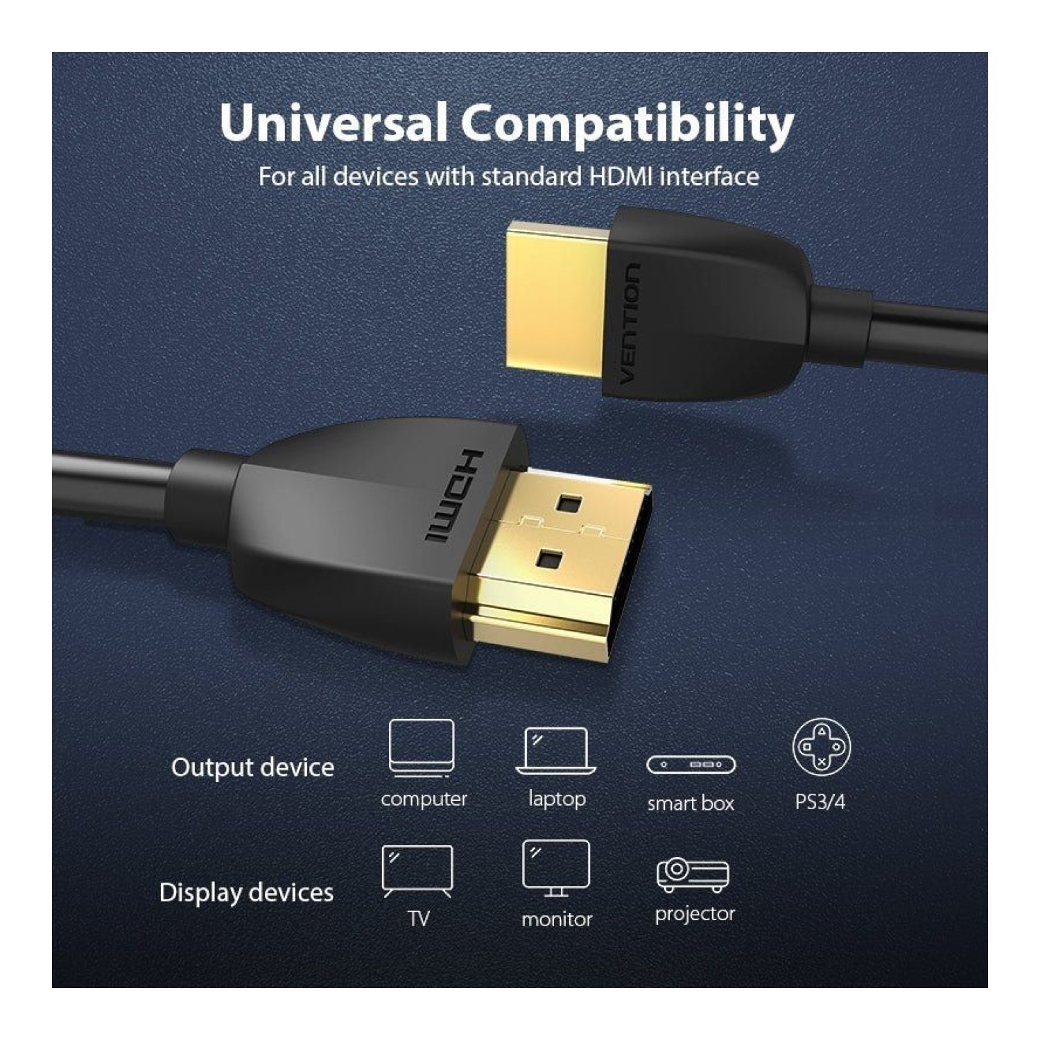 Vention Cable HDMI 2.0 · 4K · 2m · Macho-Macho · Negro