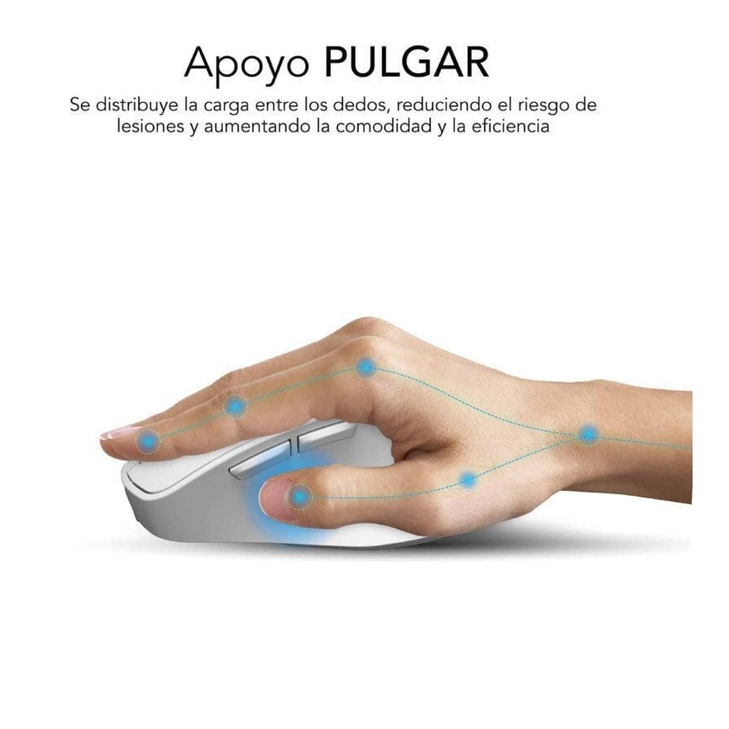 Subblim Comfort Ergo · Ratón Ergonómico Inalámbrico · 2400 DPI · Batería Recargable · Blanco