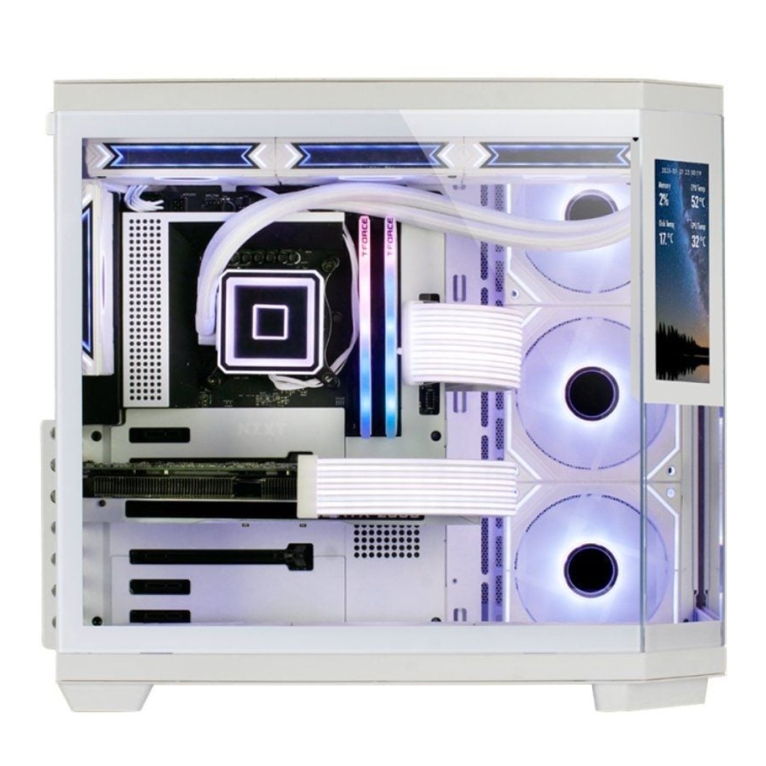 Mars Gaming MC-3TCORELCD · Caja Semitorre Gaming · Blanca · Ventilador LCD
