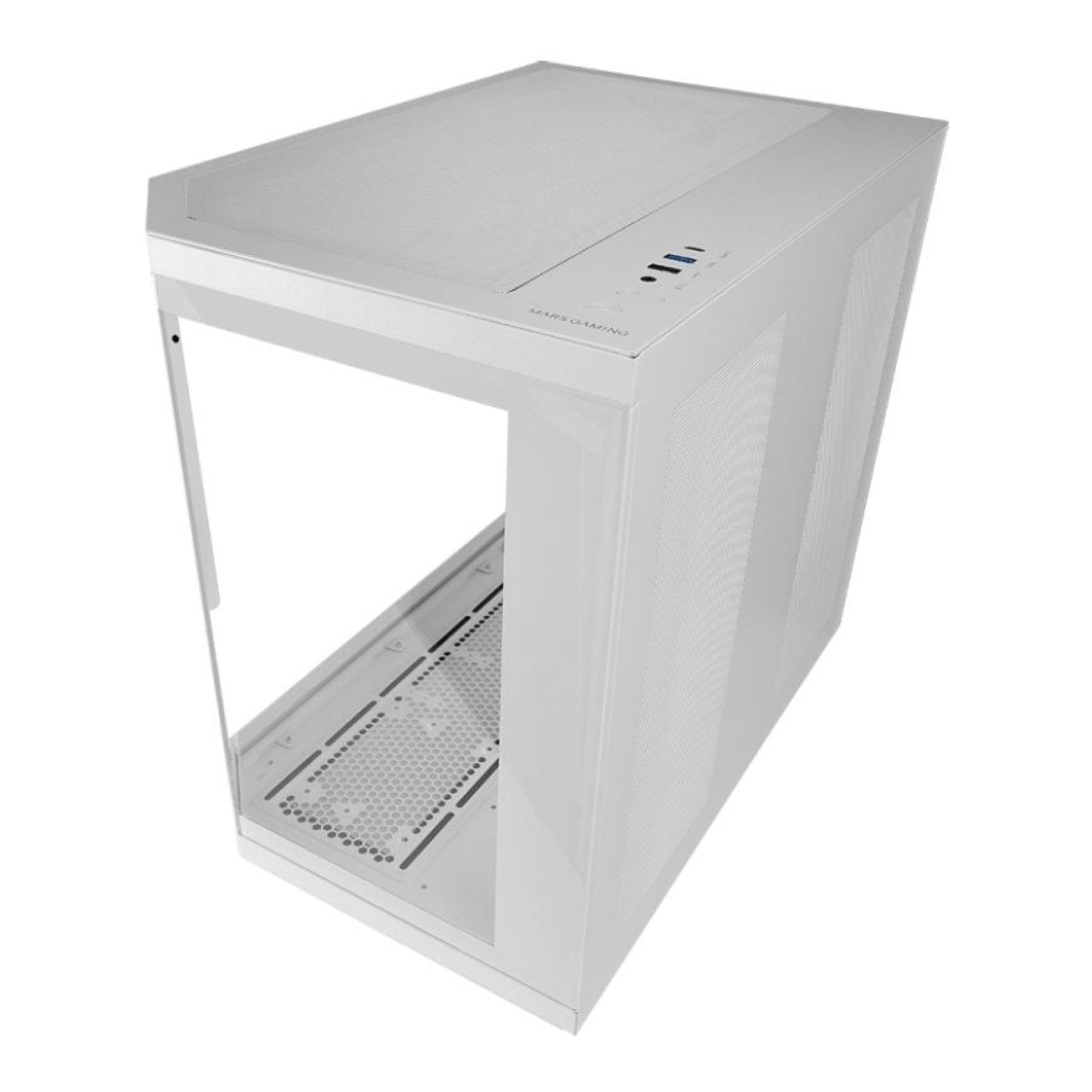 Mars Gaming MC-3TCORELCD · Caja Semitorre Gaming · Blanca · Ventilador LCD
