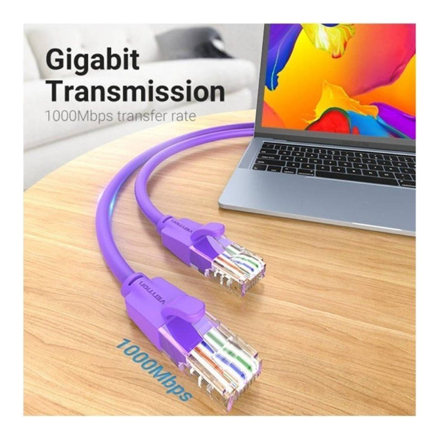 Vention · Cable RJ45 UTP Cat.6 · 1m · Morado