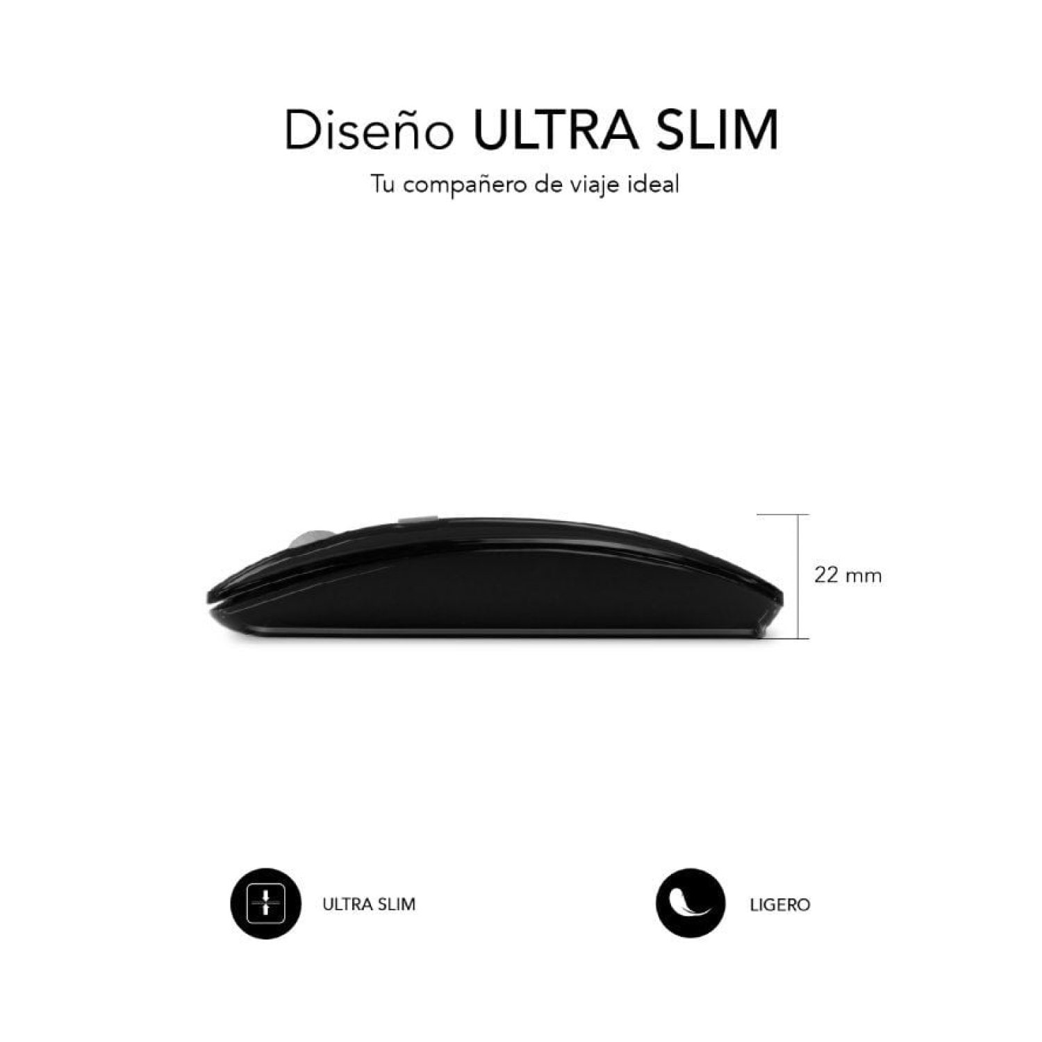 Subblim Dual Flat · Ratón Inalámbrico · 1600 DPI · Batería Recargable