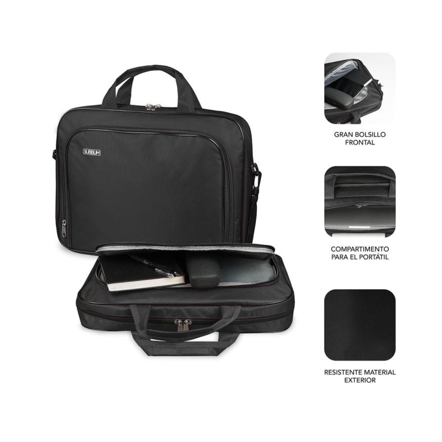 Subblim Oxford · Maletín para Portátil 14" · Negro