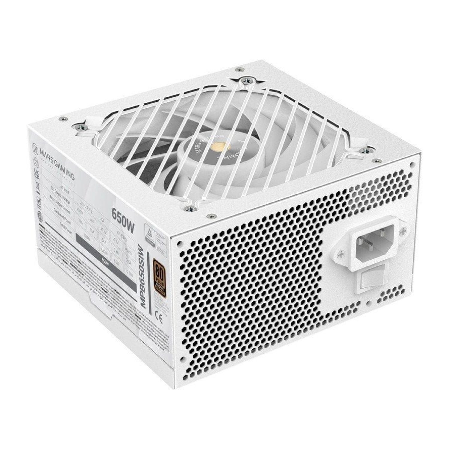 Mars Gaming MPB650SI · 650W · 80 Plus Bronze · Ventilador 12cm · Blanca