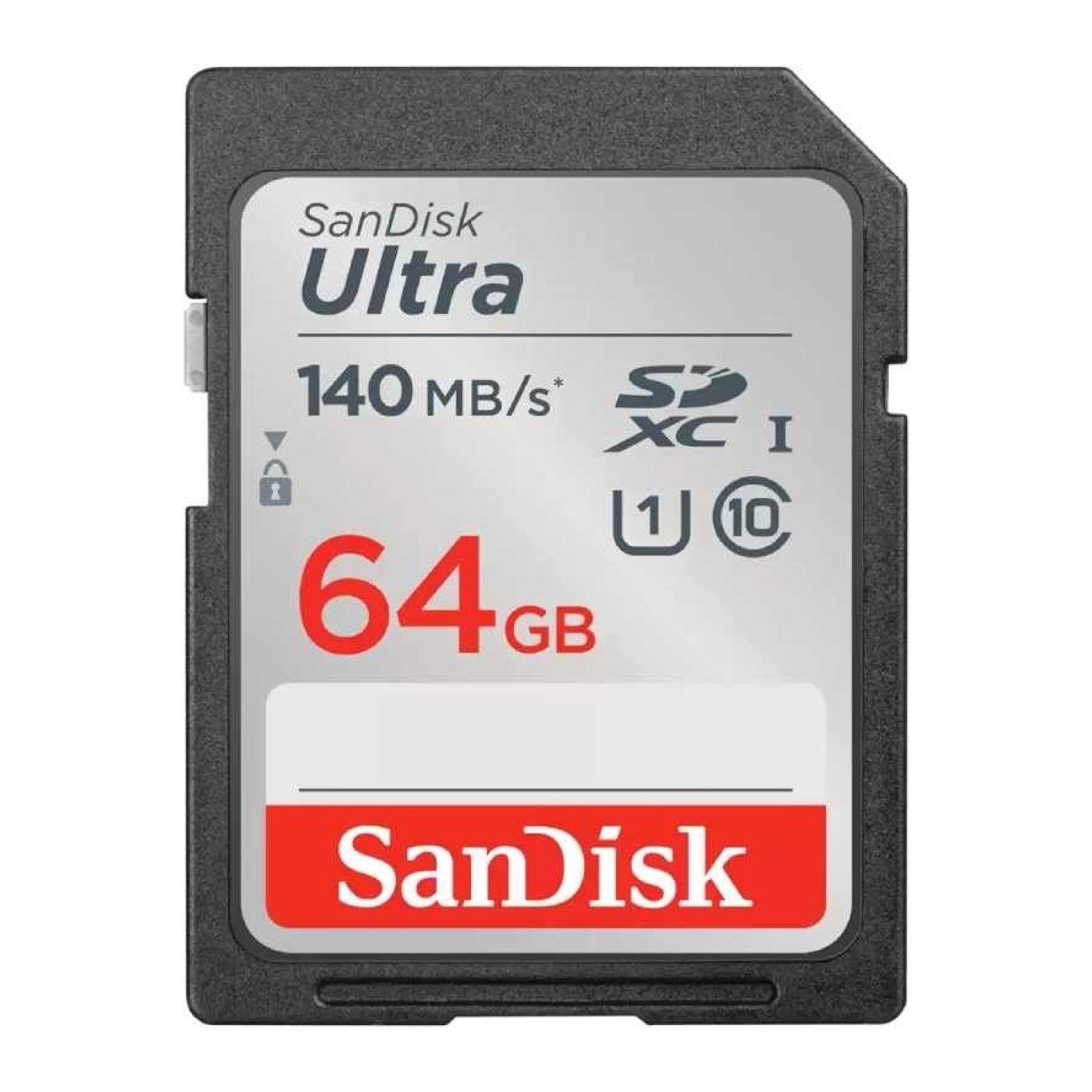 SanDisk Ultra · Tarjeta SD SDXC 64GB · Clase 10 · UHS-I · 140MB/s