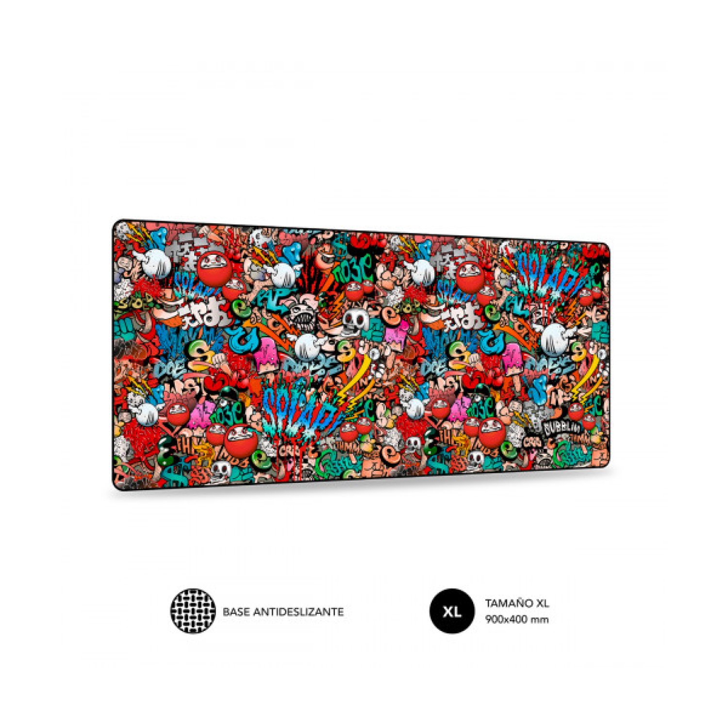 Subblim Alfombrilla Graffiti XL · 900x400mm · Base Antideslizante