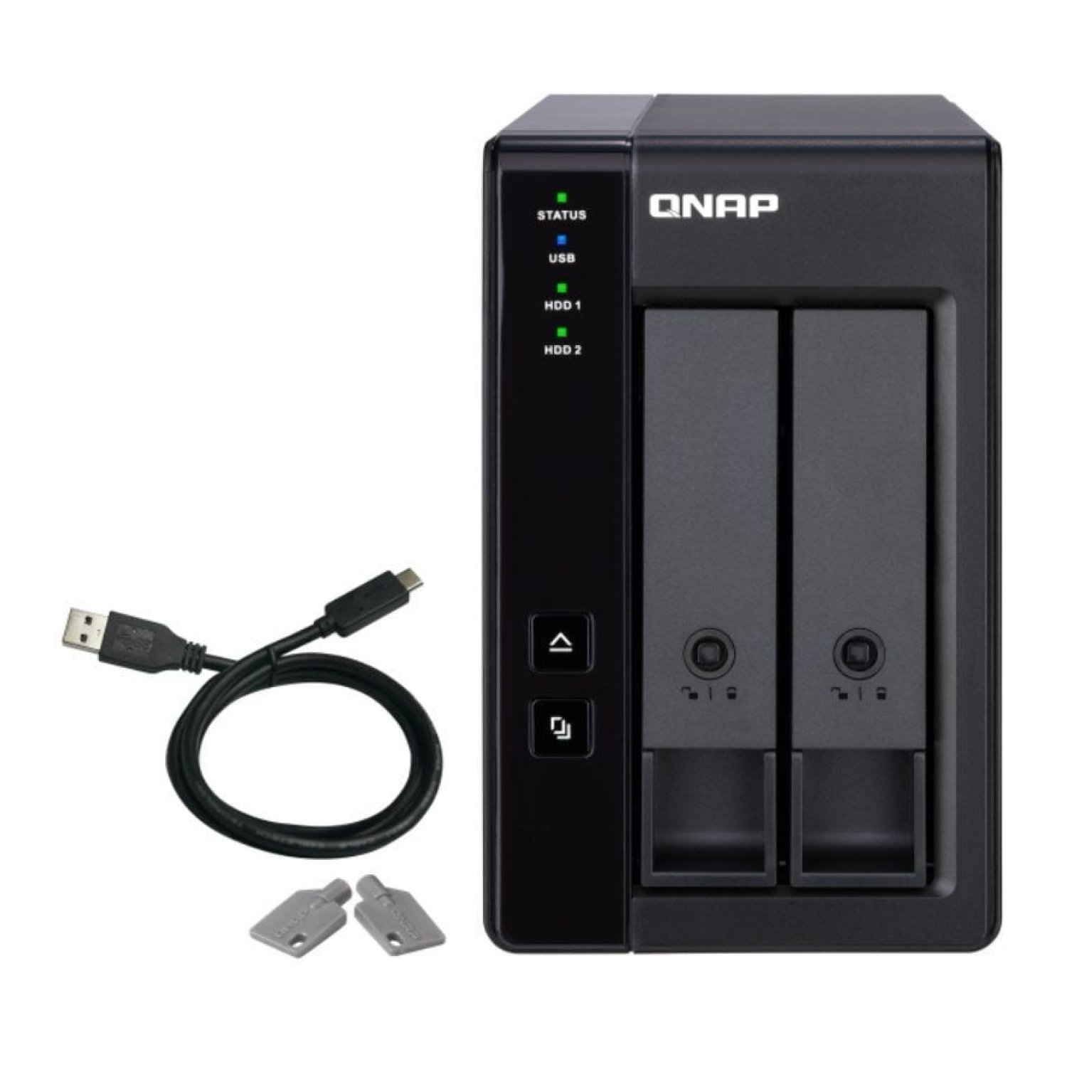 QNAP TR-002 · NAS Torre · 2 Bahías 3,5" y 2,5"