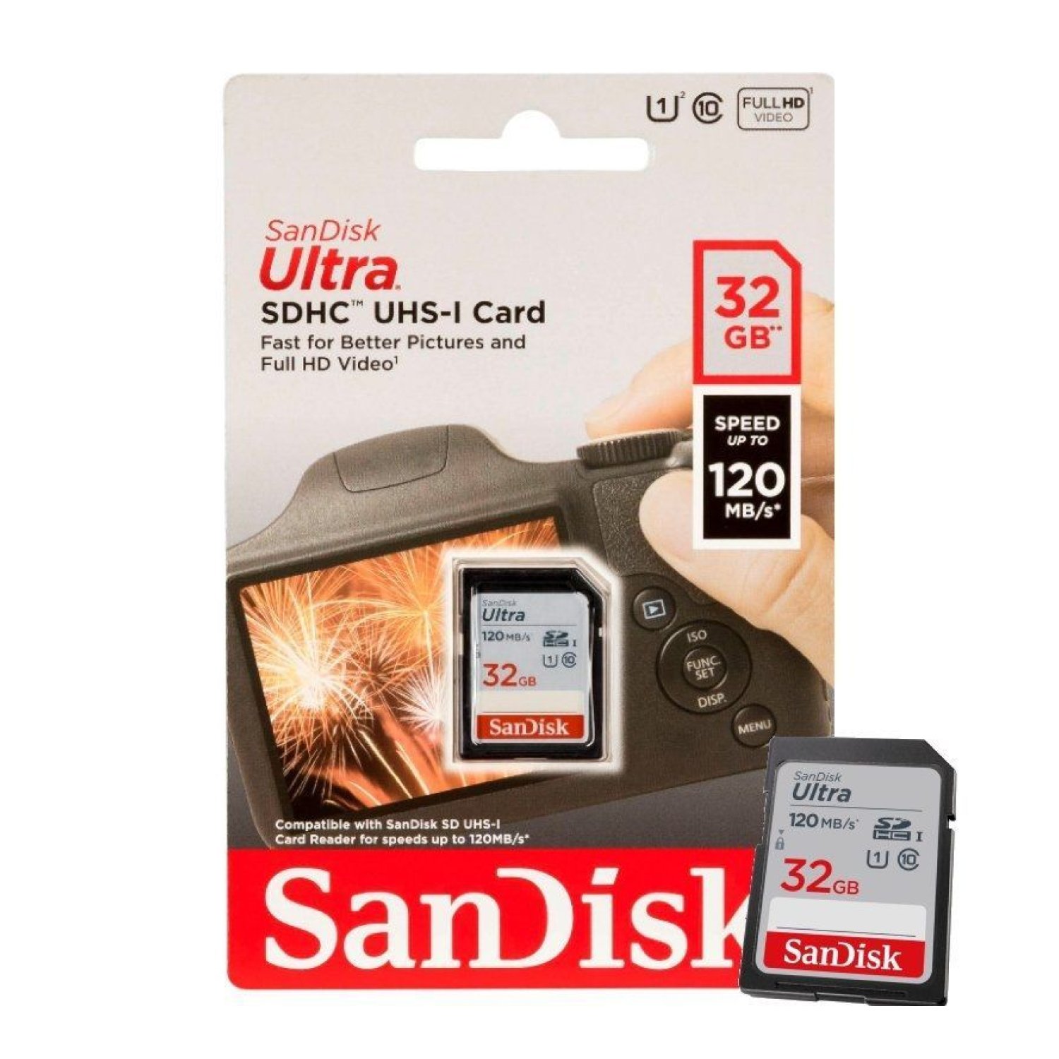 SanDisk Ultra · 32GB · SDHC · UHS-I · Clase 10 · 120MB/s