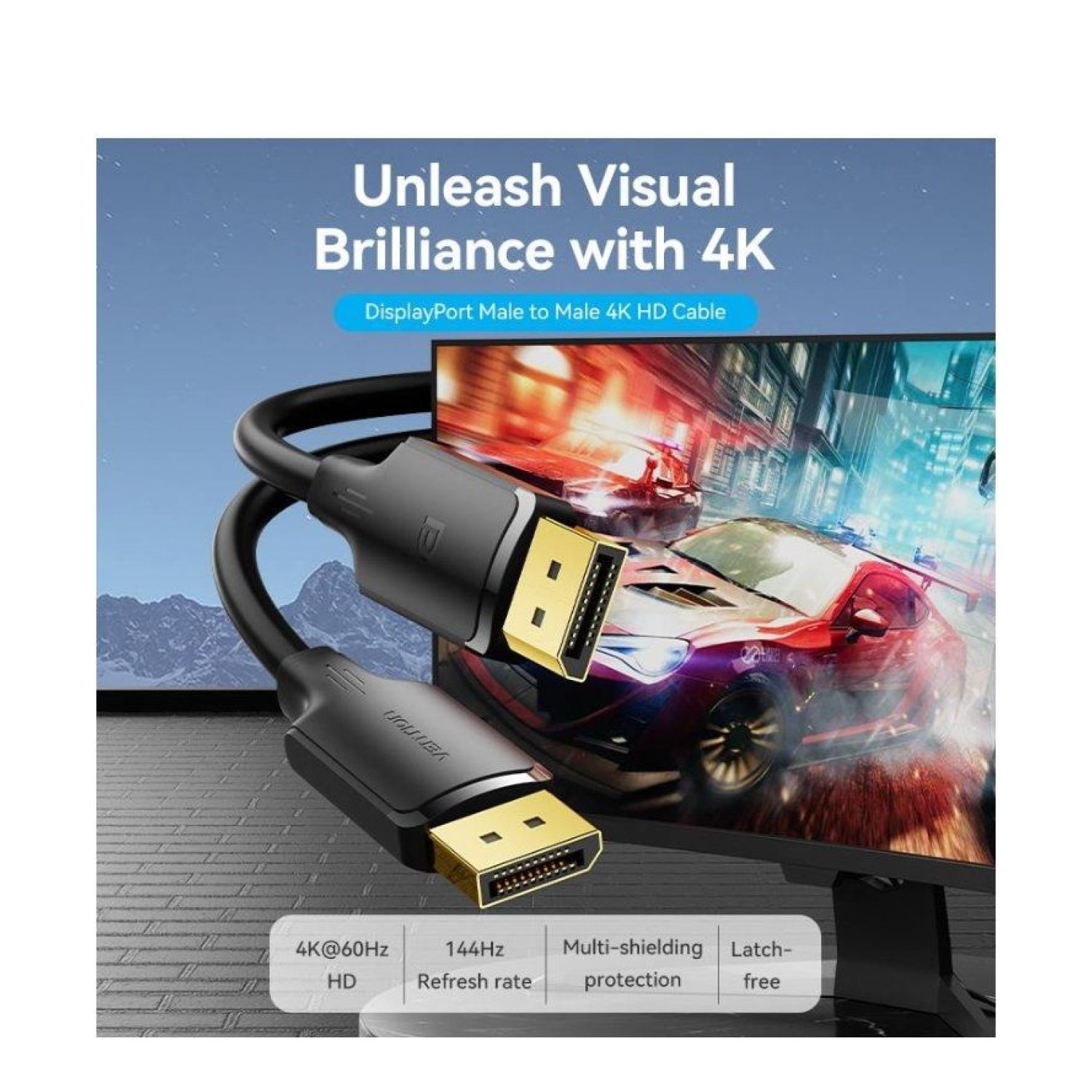 Vention Cable Conversor · DisplayPort 4K · 2m · Negro