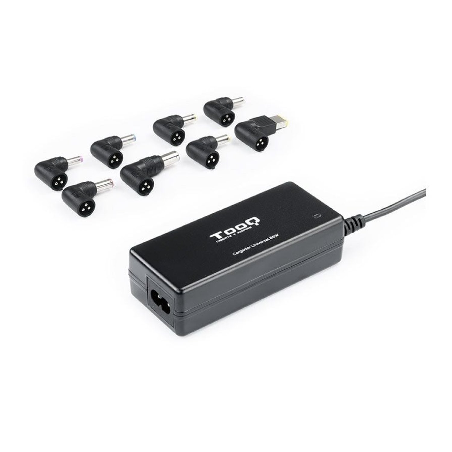 TooQ Cargador Portátil 65W · USB · 8 Conectores · 18.5-20V