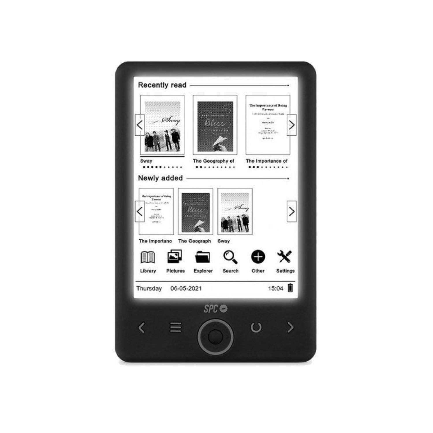 SPC Dickens Light 2 · E-Reader 6" · Tinta Electrónica · Negro