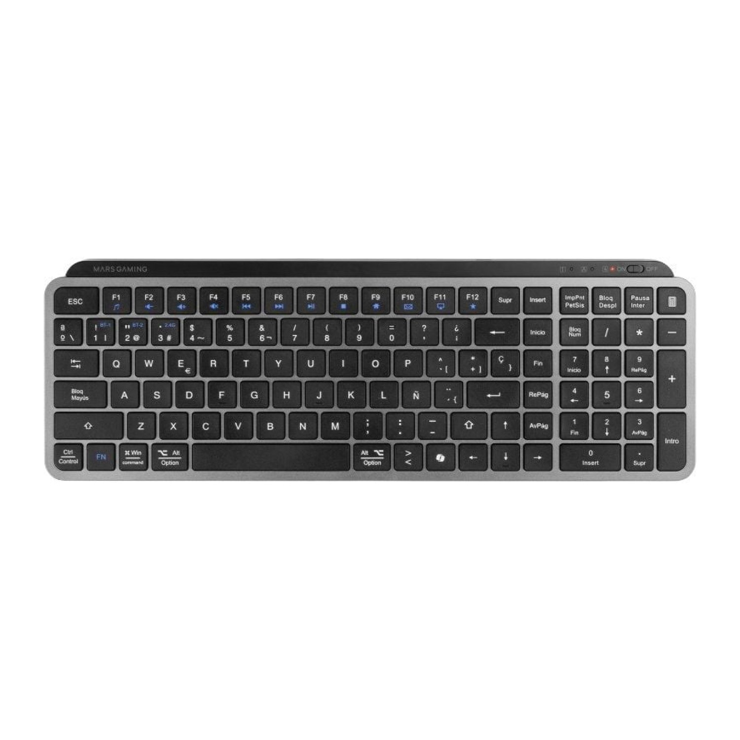Mars Gaming MK-SilentKeys · Teclado Compacto Inalámbrico · Negro