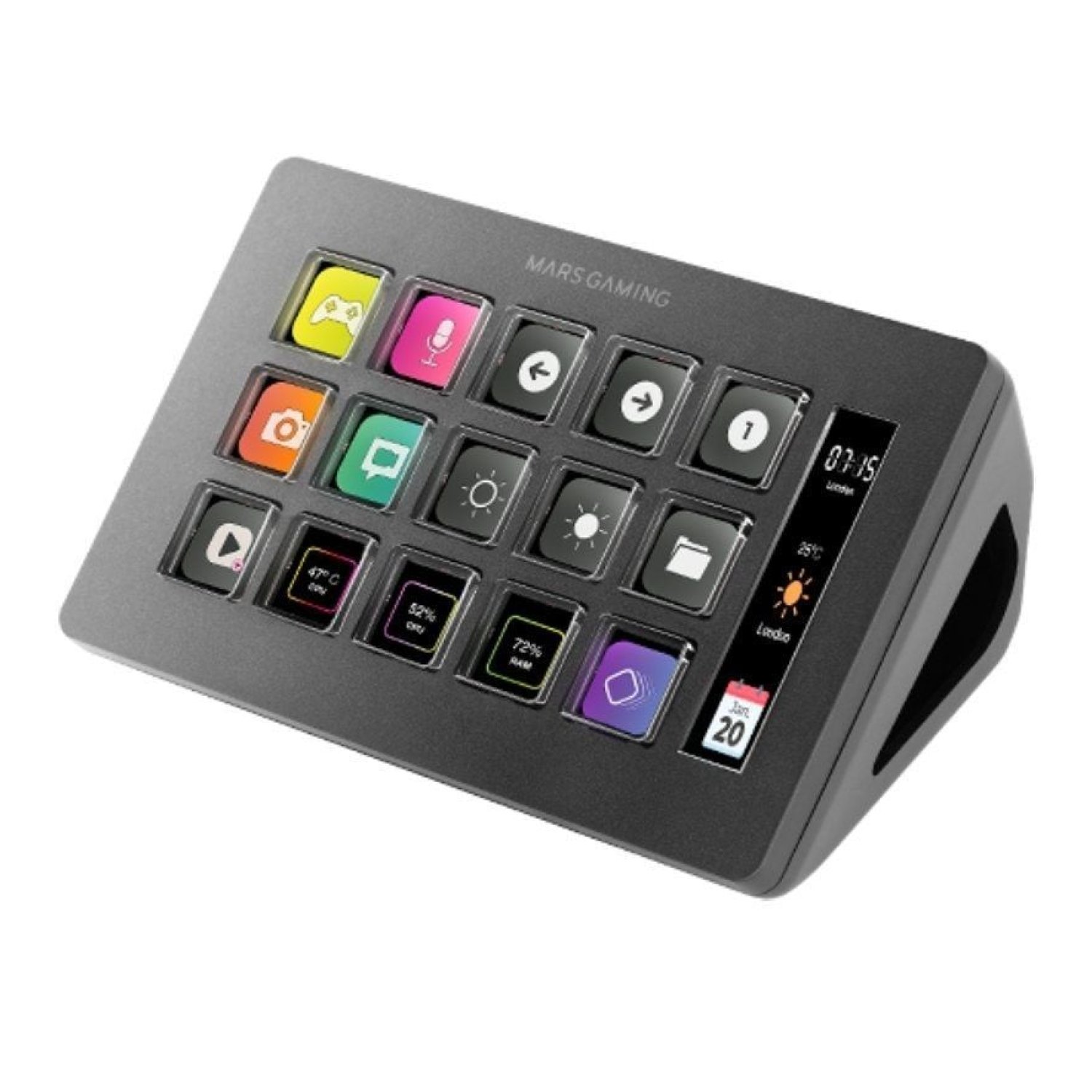 Mars Gaming Stream Deck Slim · 15 Teclas LCD · Negro