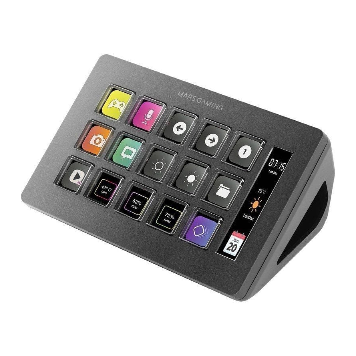 Mars Gaming Stream Deck Slim · 15 Teclas LCD · Negro