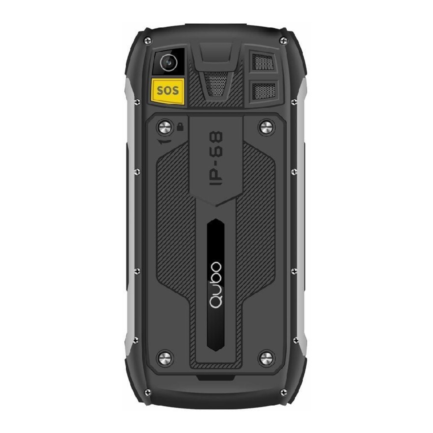 Qubo ST-002 · Móvil Rugoso Senior · Teclas Grandes · Negro