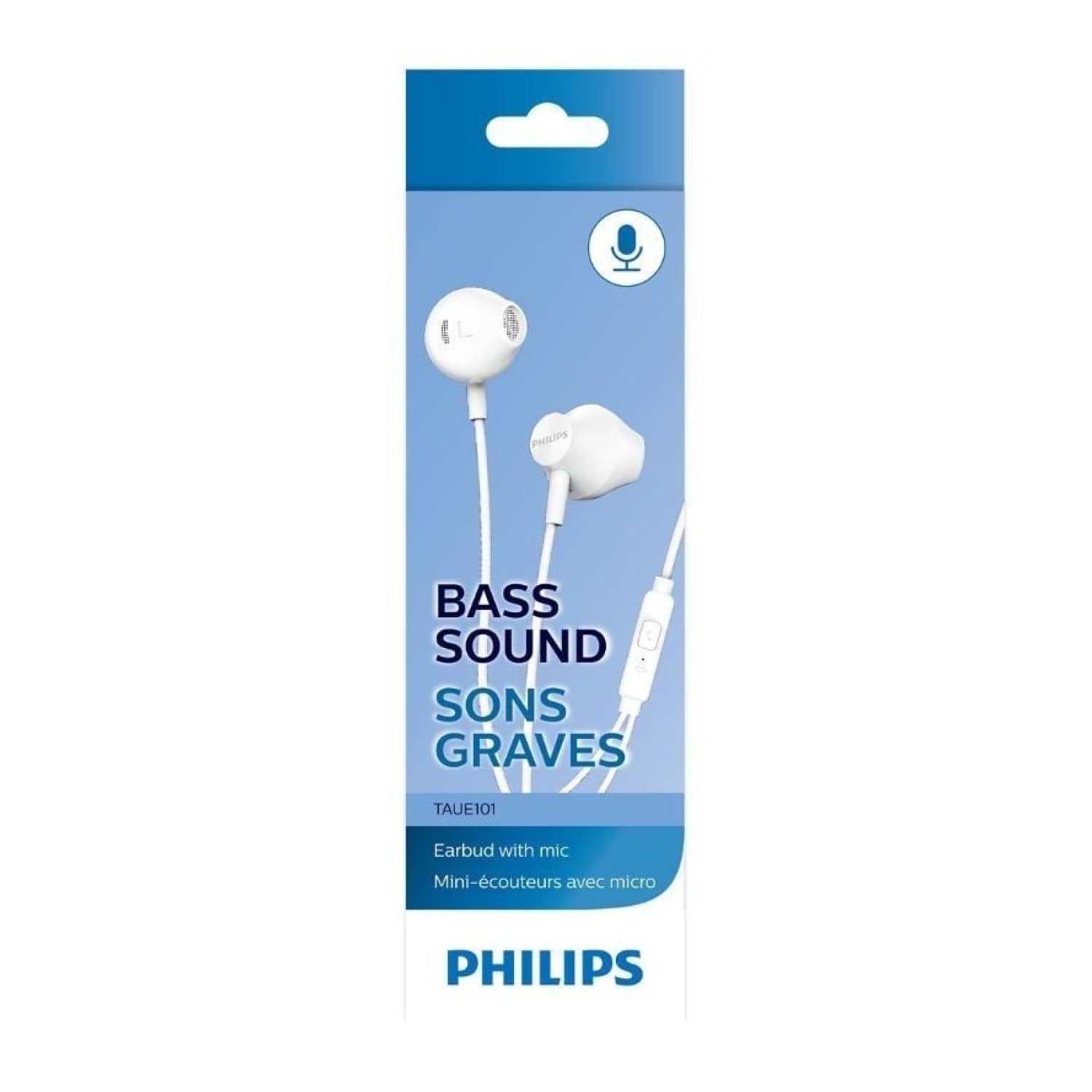Philips TAU E101 · Auriculares Intrauditivos · Micrófono · Jack 3,5mm · Blancos