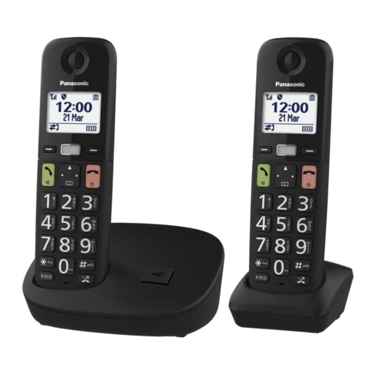 Panasonic KX-TGU112EXB · Teléfono Inalámbrico · Pack Dúo · Negro