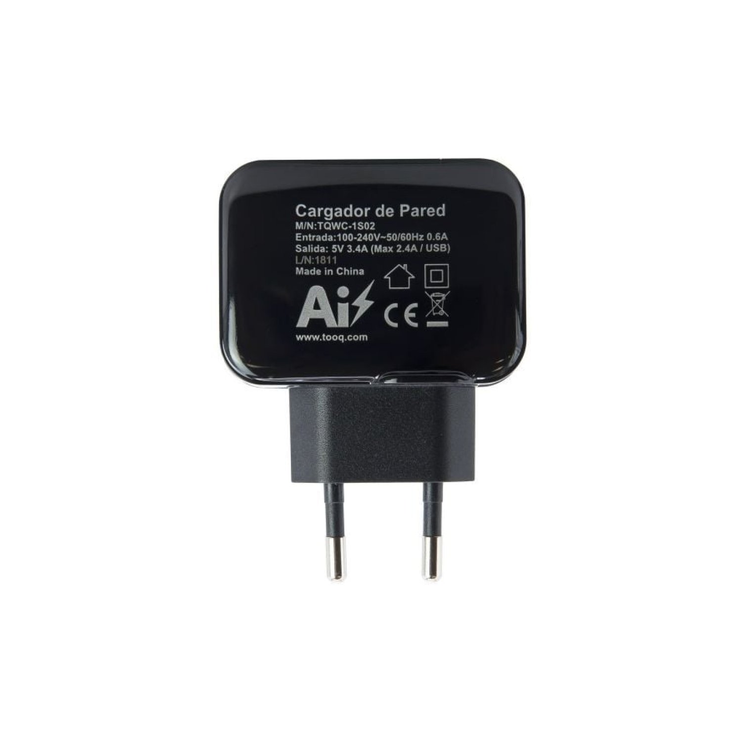 TooQ Cargador de Pared · 2x USB · 17W