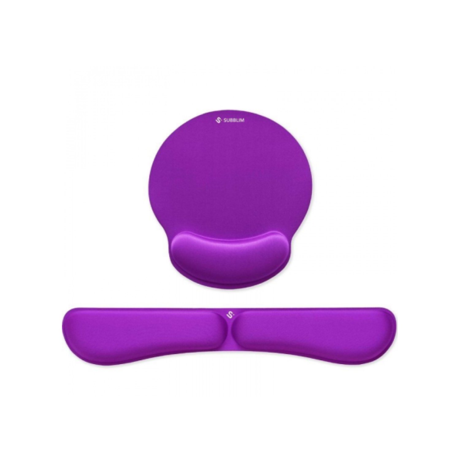 Subblim Ergo MemoryFlex · Pack Reposamuñecas + Alfombrilla · Ergonómico · Púrpura