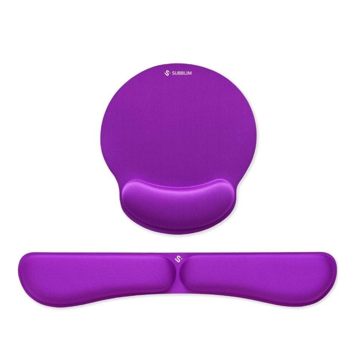 Subblim Ergo MemoryFlex · Pack Reposamuñecas + Alfombrilla · Ergonómico · Púrpura
