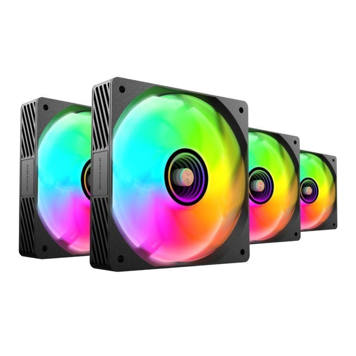 Mars Gaming MF-SI4KIT · Pack 4 Ventiladores 12cm · ARGB · HUB + Mando a Distancia