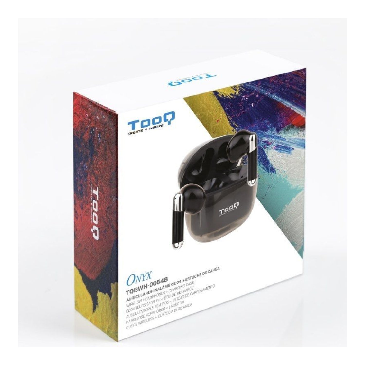 TooQ Onyx · Auriculares Bluetooth · Estuche Carga · 4h Autonomía · Negros