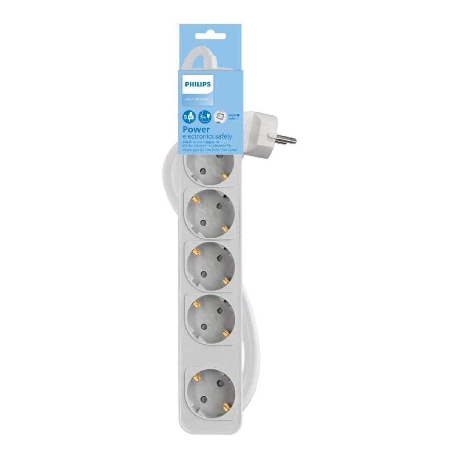 Philips CHP2154W · Regleta 5 Tomas · Cable 1,5m · Blanco