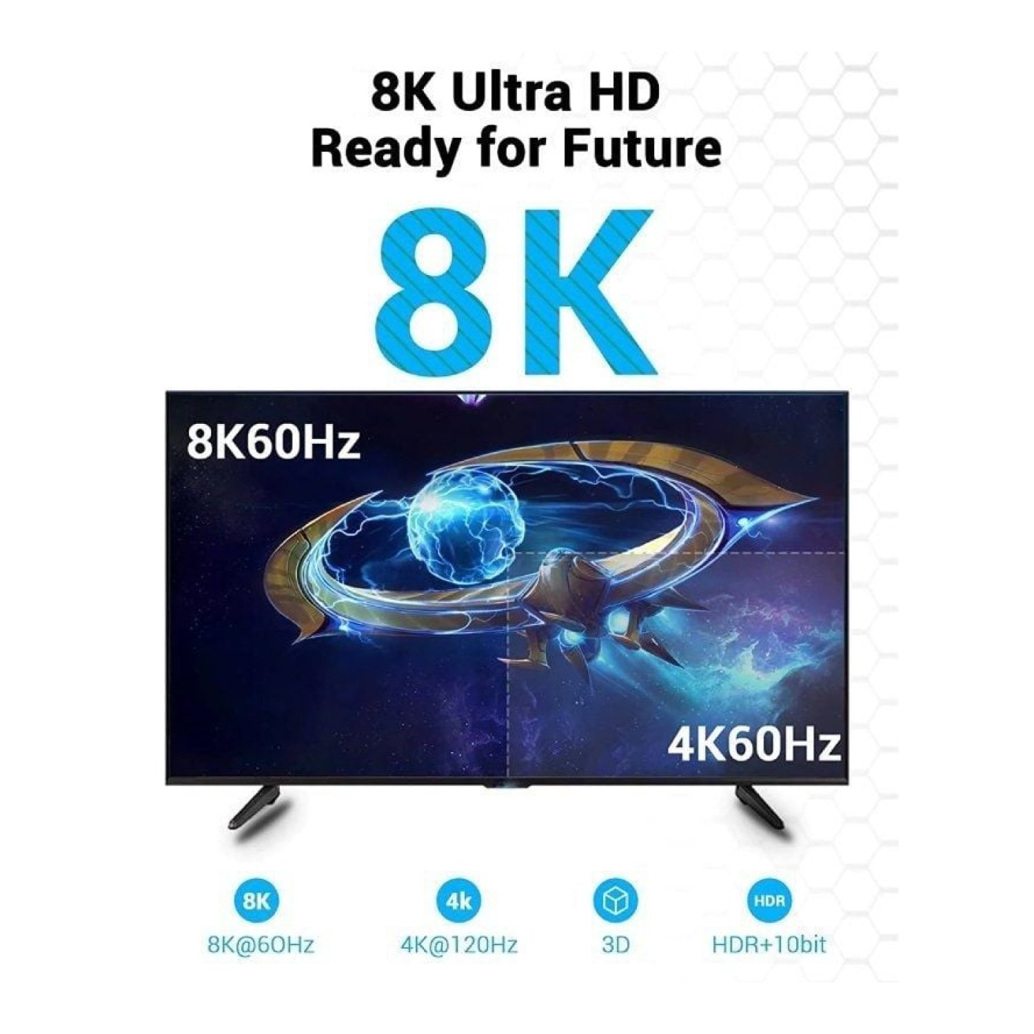 Vention Cable HDMI 2.1 · 8K · HDMI Macho a Macho · 1,5m · Negro