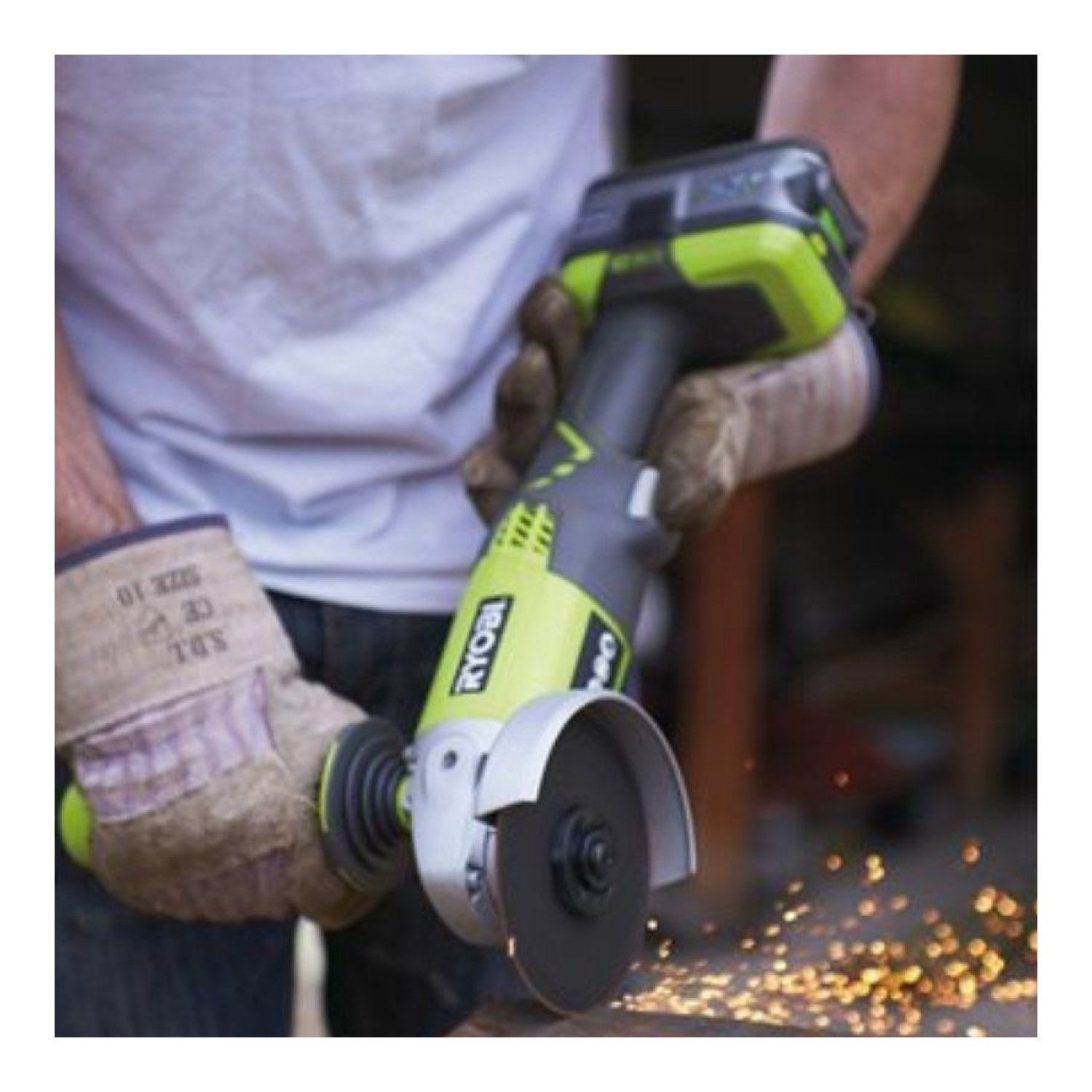 Ryobi ONE+ · Amoladora Sin Cable 18V · Batería 4.0Ah · Cargador · Bolsa Transporte