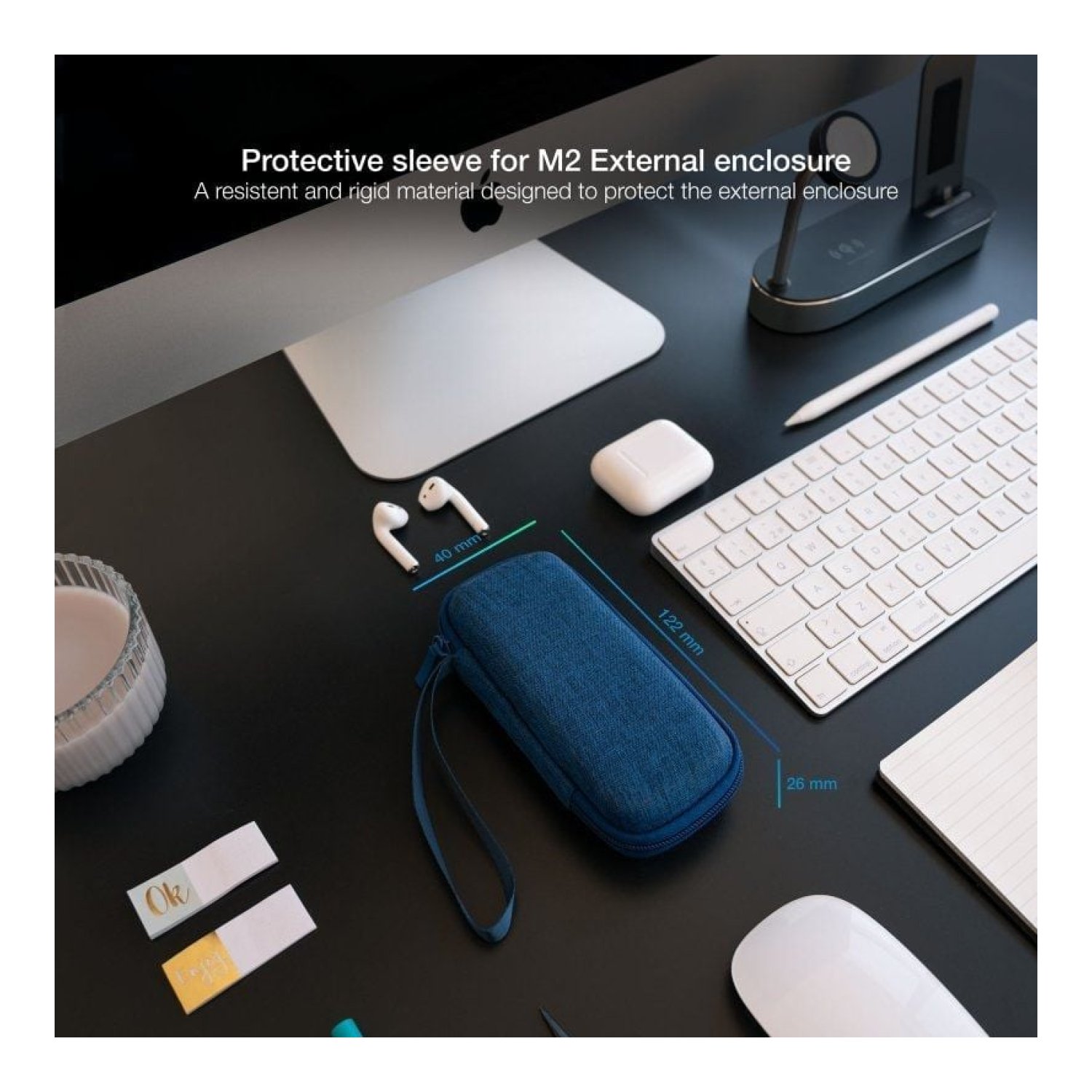 TooQ Funda Disco Externo M.2 · Azul Pacífico · Protección Completa
