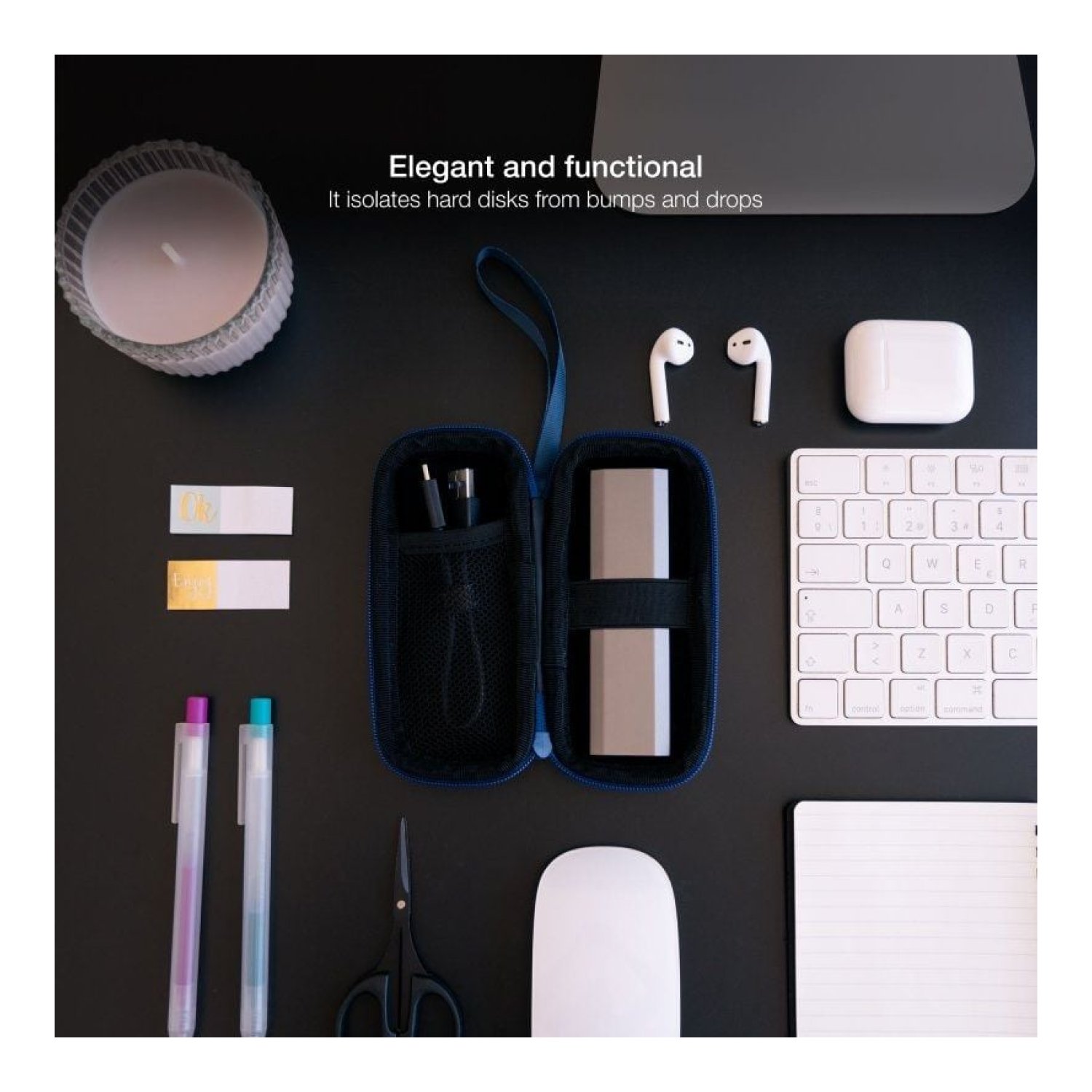 TooQ Funda Disco Externo M.2 · Azul Pacífico · Protección Completa